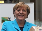 Angela Merkel Gesicht face Lachen BundesKanzlerin Kultursommernacht Vertretung des Landes Sachsen Anhalt beim Bund Berlin