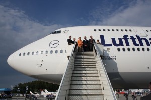 Angela Merkel Matthias Platzeck Taufe Boing 747 830 ILA Berlin Selchow
