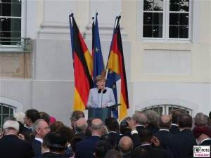 Angela Merkel, Rede Empfang Diplomatisches Corps Schloss Meseberg Garten Berichterstatter