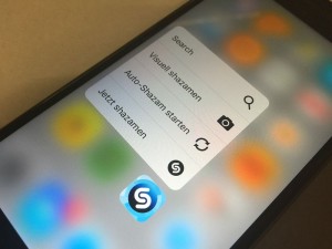 Apple 3D Touch fest drücken Apps iPhone Shazam