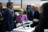 BK Angela Merkel Gesicht, MP Dietmar Woidke LIEBHERR Eroeffnung ILA Luft und Raumfahrt Ausstellung Berlin Schoenefeld airport Berichterstattung