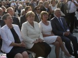 Barbara Hendricks, Angela Merkel, Daniela Schadt, Joachim Gauck Gesicht Portrait Promi Bundespraesident Publikum Schloss Bellevue Buergerfest Schlosspark Berlin Berichterstatter