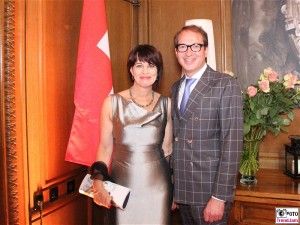 Bundesrätin Verkehrsministerin Doris Leuthard, Verkehrsminister Alexander Dobrindt Empfang Eröffnung Gotthard Basistunnel Schweizer Botschaft Berlin Soiree Suisse Gottardo