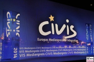 CIVIS Europas Medienpreis fuer Integration 2014 Bildwand Berlin Aussenministerium