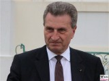 Günther Oettinger Gesicht face Kopf Promi EU-Kommissar für Digitale Wirtschaft Klausur Tagung Schloss Meseberg Gaestehaus Bundesregierung