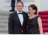 Michael Müller, Claudia Müller Kleid Promi Queen Besuch Schloss Bellevue Staatsbankett Berlin