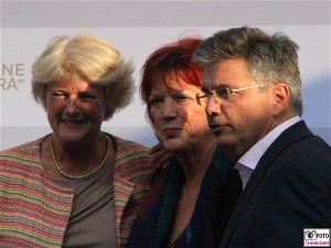 Monika Gruetters, Regina Ziegler, Alexander Thies Gesicht face Kopf Produzentenfest Sommerparty Produzentenallianz Summerparty Kongresshalle WestBerlin Berichterstatter