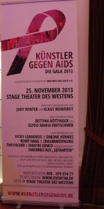 Plakat 13. Künstler gegen Aids GALA 2013 Stage Theater des Westens Berlin