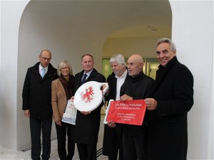 Stadtschloss Potsdam Schluesseluebergabe Christoph Weiser Elona Müller-Preinesberger Gunter Fritsch Helmuth Markov Peter Kulka Alexander Naujoks vlnr