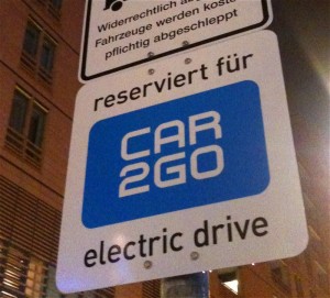Parkplatz car2go SMART elektro drive Stuttgart Berlin E-Carsharing
