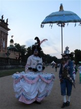 Künstler am Schloss Neues Palais Besucherbetreuung Sans souci nachts Park Sanssouci XV Potsdamer Schloessernacht Potsdam