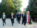 Burkhard Exner, Kent Logsdon, Heiko Maas, Manfred Görtemaker, Michael Paul Orangerie Neuer Garten Potsdam 70 Jahre Potsdamer Konferenz Gartenseite