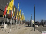 Eingang City Cube Fruit Logistica Messe Gelaende Berlin unter dem Funkturm Berichterstatter