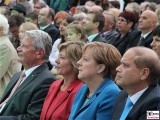 Joachim Gauck, Daniela Schadt, Angela Merkel, Yakov Hadas-Handelsman Gesicht Promi Schloss Bellevue Berlin Bundespraesident Buergerfest Park Ehrenamt