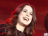 Lena Meyer-Landrut lacht Gesicht face Kopf Brandenburger Tor Buehne Festival der Einheit Platz des 18 Maerz