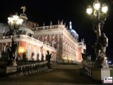 Neues Palais Lampen Garten Skulpturen Auffahrt Treppen Schloessernacht Beleuchtung Illumination Potsdam Schlosspark