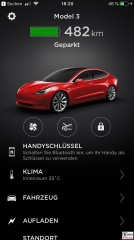 TESLA APP Model 3 Dual Motor Performance App Startseite PresseFoto Elektromobilitaet Berichterstattung