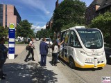 Trapeze Trapizio Haltestelle BVG autonomes Fahren Charite Campus Projekt Test Kleinbus Mitte Virchow Klinik Berichterstatter